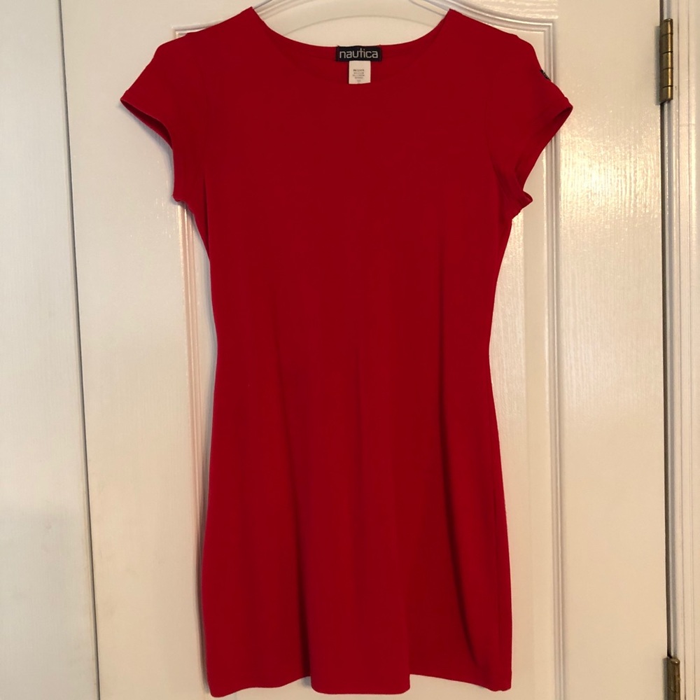 Capped sleeve mini dress